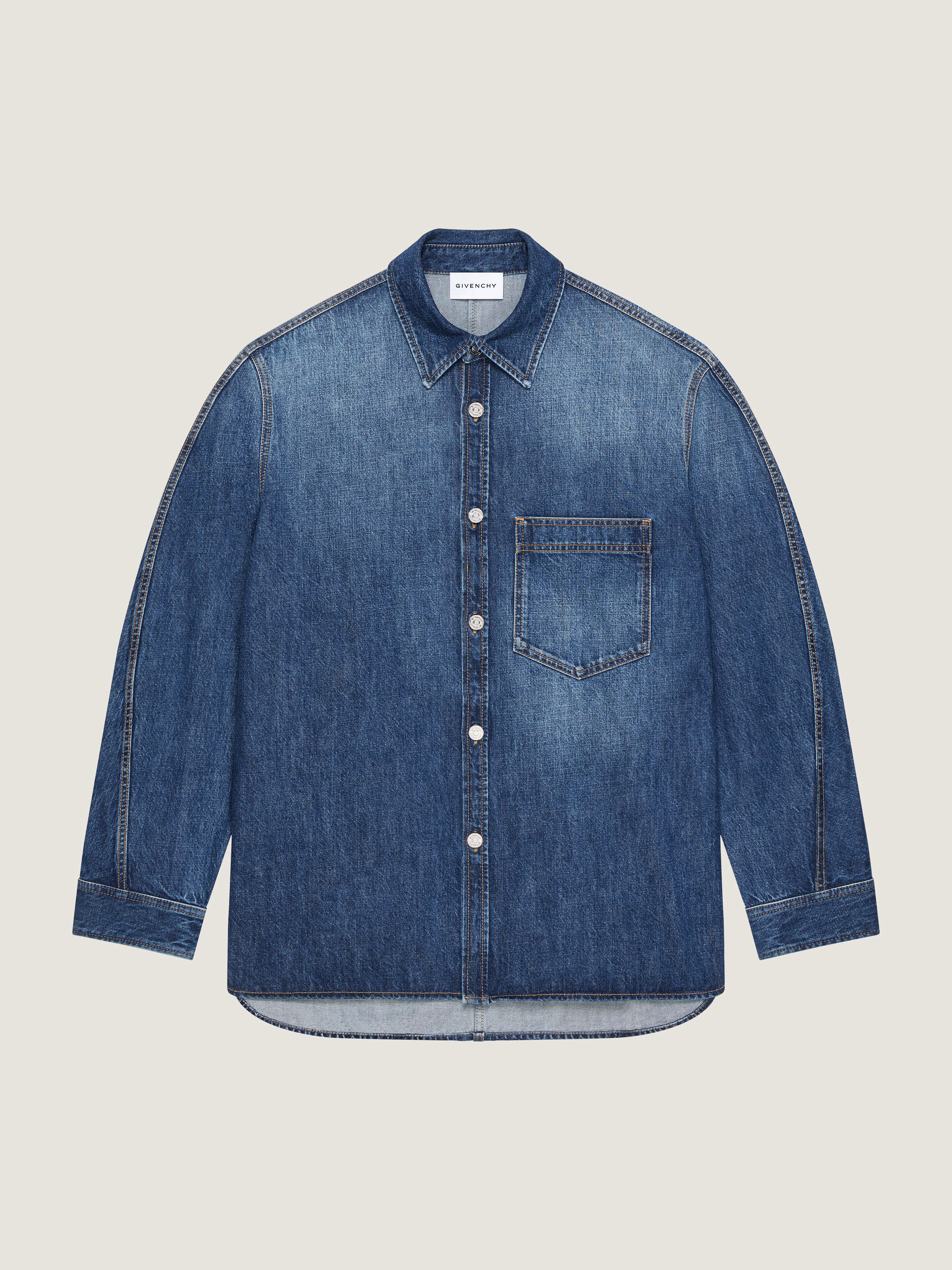 Couture Seam overshirt in washed denim